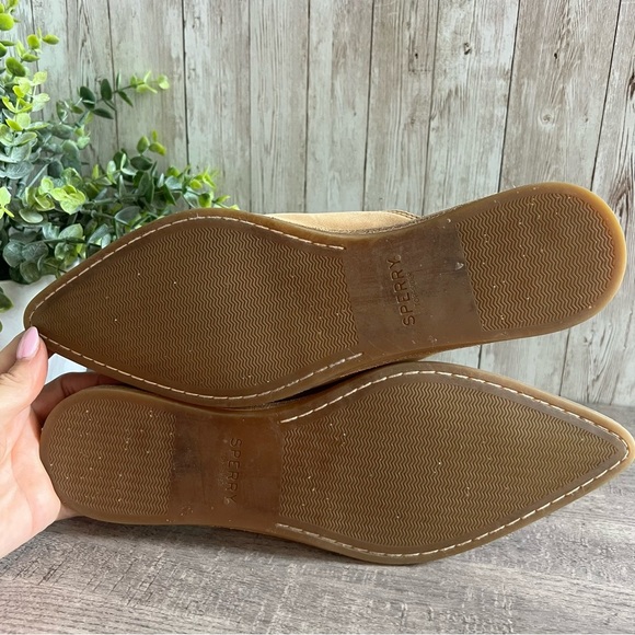Sperry Tan Leather Slip-On Mules Shoes Almond Toe Womens Size 9.5 - Picture 8 of 8